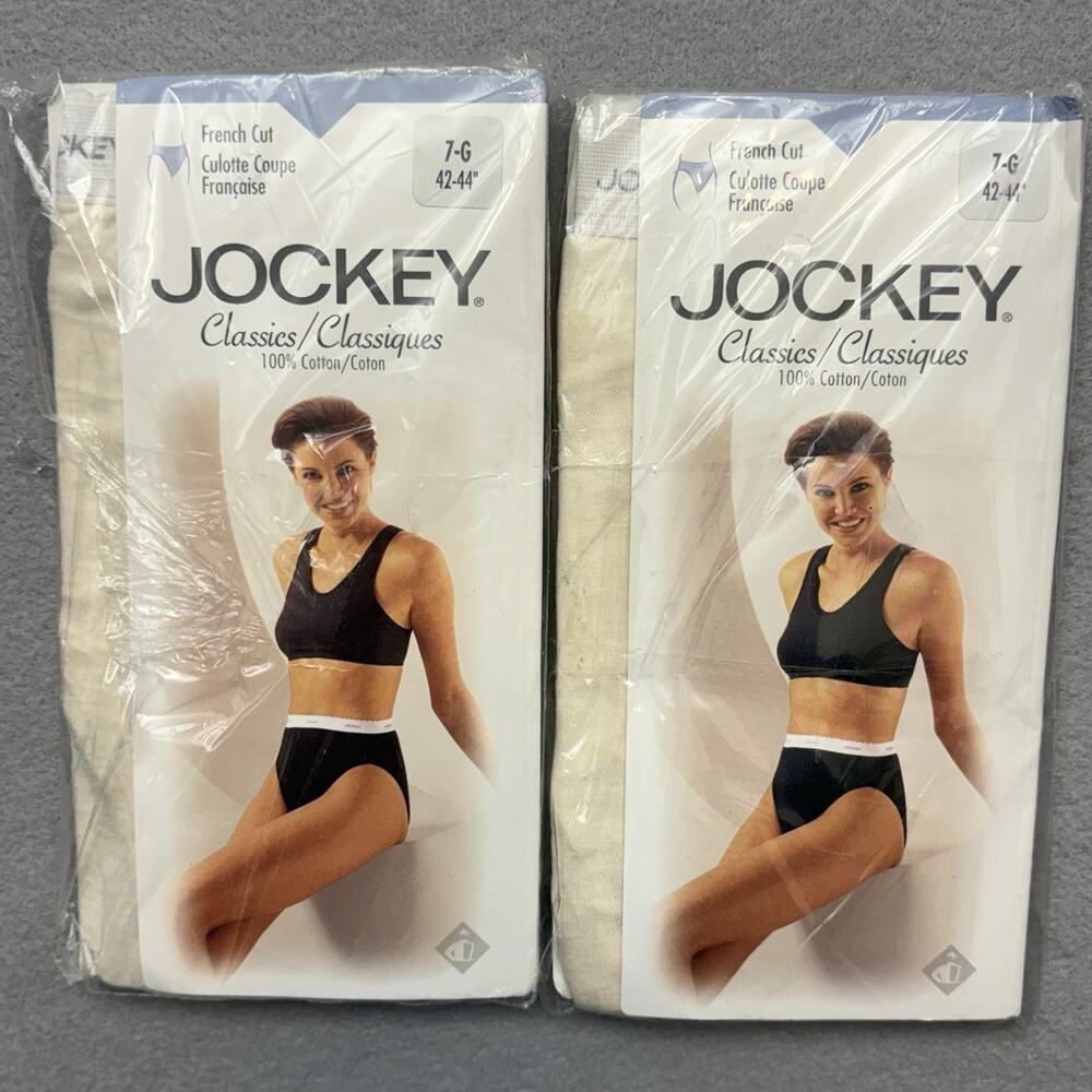 Vintage Jockey Classics French Cut Panties 100% Cotton Cream Women’s 7 NIP (2)
